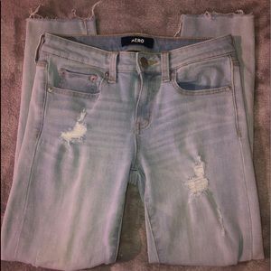 aero skinny ripped jeans